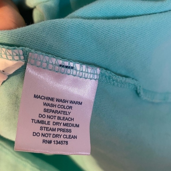 RARE Vineyard Vines Solid Teal Blue Long Sleeve XS - Picture 5 of 5